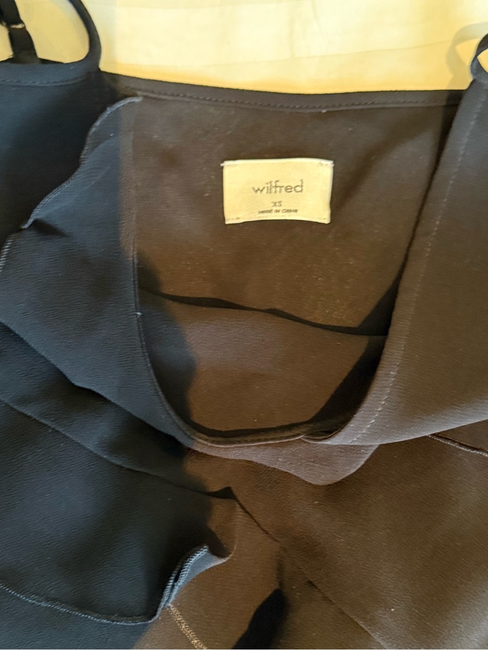 Wilfred Black Ruffle Spaghetti-Strap Cami - Picture 3 of 4